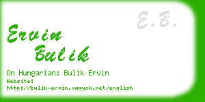 ervin bulik business card